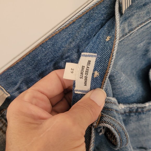 Madewell Relaxed Denim Shorts Button Fly Ripped Edition MC641 sz 29 - Picture 3 of 7
